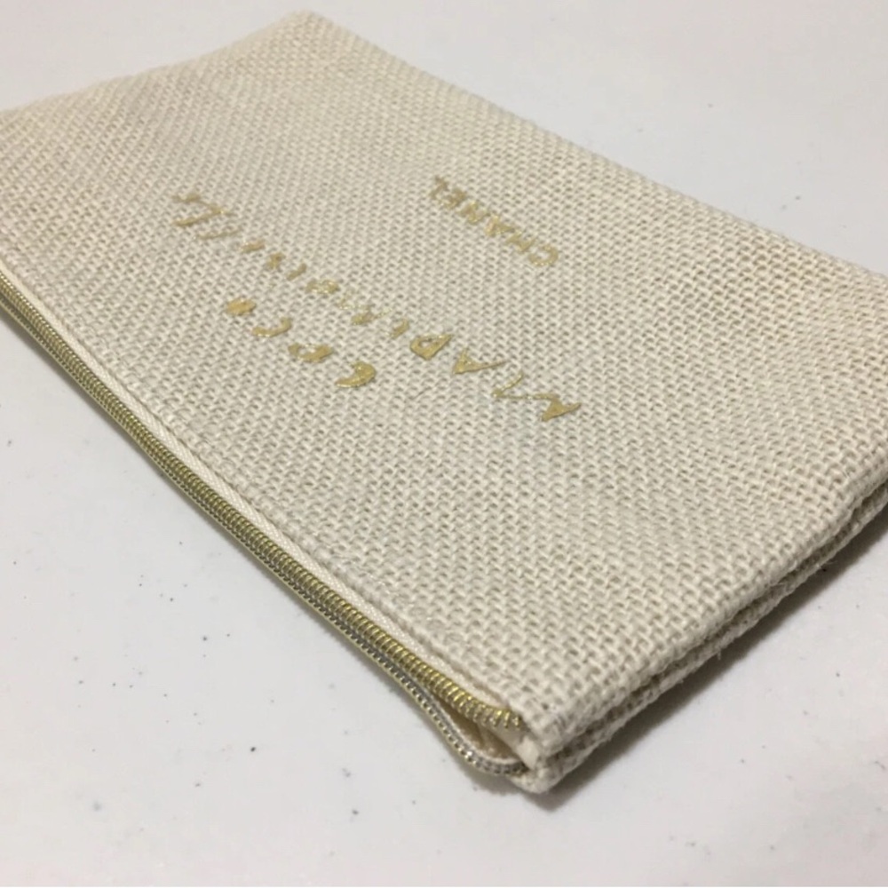 CHANEL VIP Coco Mademoiselle Cream Makeup Bag